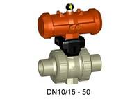 PROGEF Standard Kulový ventil typ 231  FC (bez vzduchu zavřeno) bez ručního převíjení  s natupo vložnými díly SDR17.6 metrické
