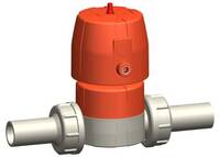 PROGEF Standard Membránový ventil DIASTAR Six ŠEST FC (bez vzduchu zavřeno) šroubení s natupo vložnými díly SDR11 metrické