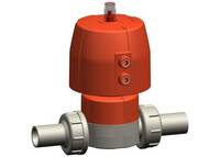 PROGEF Standard Membránový ventil DIASTAR Ten DESET FO (bez vzduchu otevřeno) šroubení s natupo vložnými díly SDR11 metrické