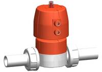 SYGEF Standard Membránový ventil DIASTAR Ten DESET FO (bez vzduchu otevřeno) šroubení s natupo vložnými díly, metrické