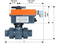 Kulový ventil typ PP-H standard 104 100-230V|With fusion sockets metrická