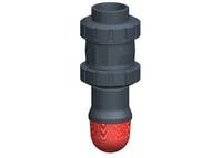 Zpětný ventil typ 561 PVC-U s metrickými vložnými díly pro lepení