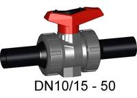 ecoFIT Kulový ventil typ 546 s závitovými vložkami vložný díl natupo dlouhý PE100 SDR11 metrický
