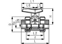 Kulový ventil typ 542 PVC-U s závitovými vložnými díly (Rp)