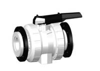 Kulový ventil typ 546 Pro PVDF standard bezsilikonové provedení|s přírubami PP-st metrickými