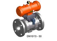 Kulový ventil typ 235 PVC-U |DA (Dvoučinný)|Bez ručního převíjení|S pevnými přírubami JIS